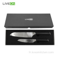 Set de couteaux de cuisine Santoku en acier damas 67 couches